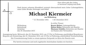 Traueranzeige Michael Kiermeier