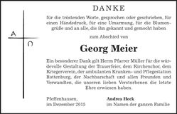 Traueranzeige Georg Meier