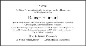 Traueranzeige Rainer Haimerl