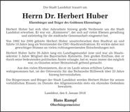 Traueranzeige Herbert Huber