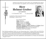 Traueranzeige Helmut Gruber
