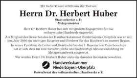 Traueranzeige Herbert Huber