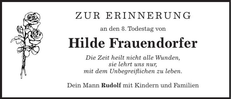 Traueranzeige Hilde Frauendorfer