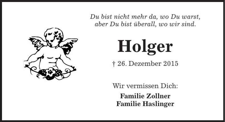 Traueranzeige Holger Werner