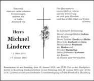 Traueranzeige Michael Linderer