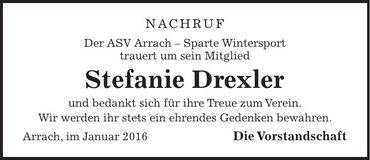 Traueranzeige Stefanie Drexler