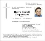 Traueranzeige Rudolf Troppmann
