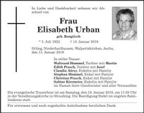 Traueranzeige Elisabeth Urban