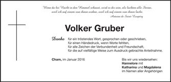 Traueranzeige Volker Gruber