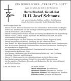 Traueranzeige Josef BGR H. H. Schmatz