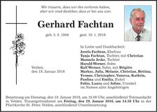 Traueranzeige Gerhard Fachtan
