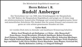 Traueranzeige Rudolf Amberger