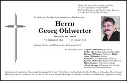 Traueranzeige Georg Ohlwerter