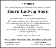 Traueranzeige Ludwig Stern
