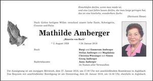 Traueranzeige Mathilde Amberger