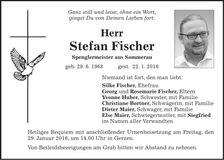 Traueranzeige Stefan Fischer