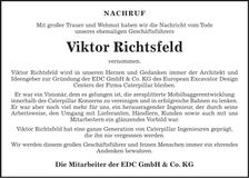 Traueranzeige Viktor Richtsfeld