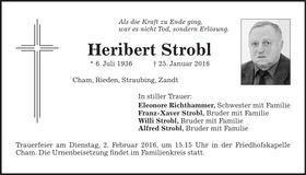 Traueranzeige Heribert Strobl