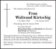 Traueranzeige Waltraud Kirtschig