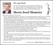 Traueranzeige Josef Homeier