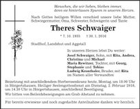 Traueranzeige Theres Schwaiger