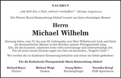 Traueranzeige Michael Wilhelm