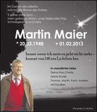 Traueranzeige Martin Maier