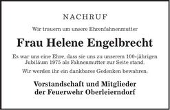 Traueranzeige Helene Engelbrecht