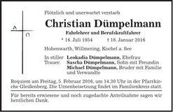 Traueranzeige Christian Dümpelmann