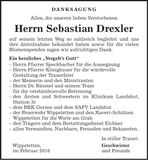Traueranzeige Sebastian Drexler