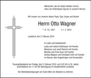 Traueranzeige Otto Wagner