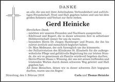 Traueranzeige Gerd Heinicke
