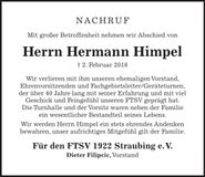 Traueranzeige Hermann Himpel
