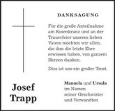 Traueranzeige Josef Trapp