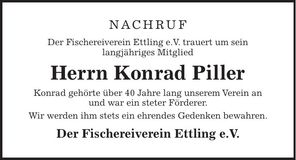Traueranzeige Konrad Piller
