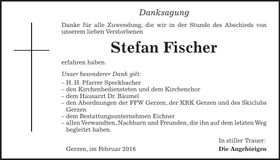 Traueranzeige Stefan Fischer