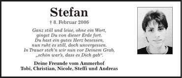 Traueranzeige Stefan Hastreiter