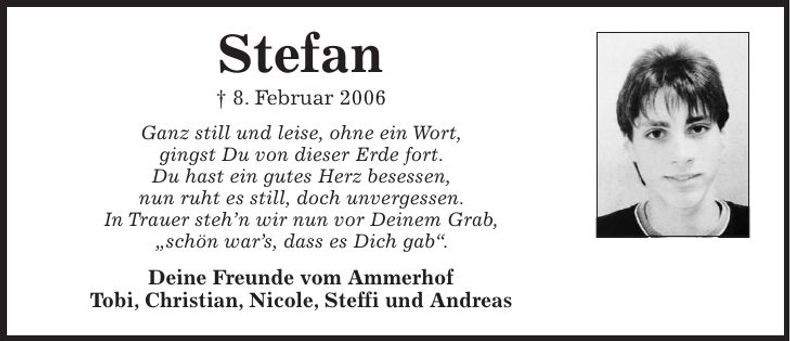 Traueranzeige Stefan Hastreiter