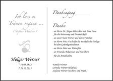 Traueranzeige Holger Werner