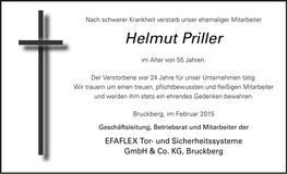 Traueranzeige Helmut Priller