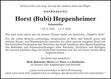 Traueranzeige Heppenheimer Horst