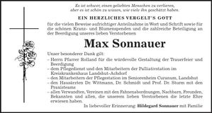 Traueranzeige Max Sonnauer