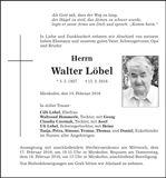 Traueranzeige Walter Löbel
