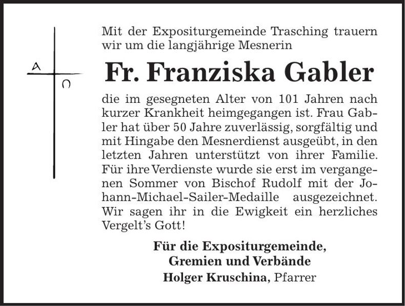 Traueranzeige xxx xxx