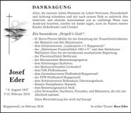 Traueranzeige Josef Eder