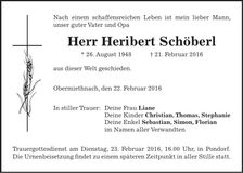 Traueranzeige Heribert Schöberl