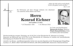 Traueranzeige Konrad Eichner