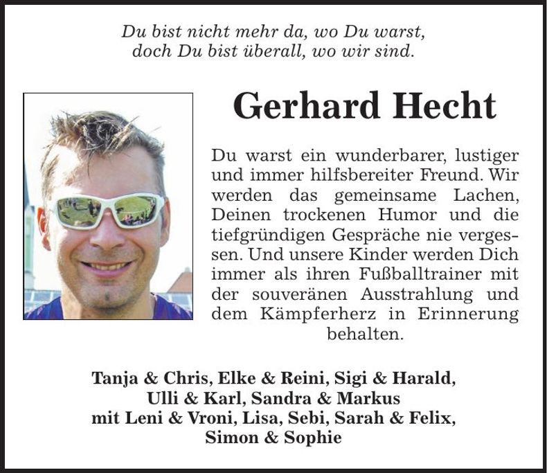 Traueranzeige Gerhard Hecht
