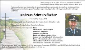 Traueranzeige Andreas Schwarzfischer