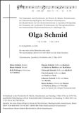 Traueranzeige Olga Schmid